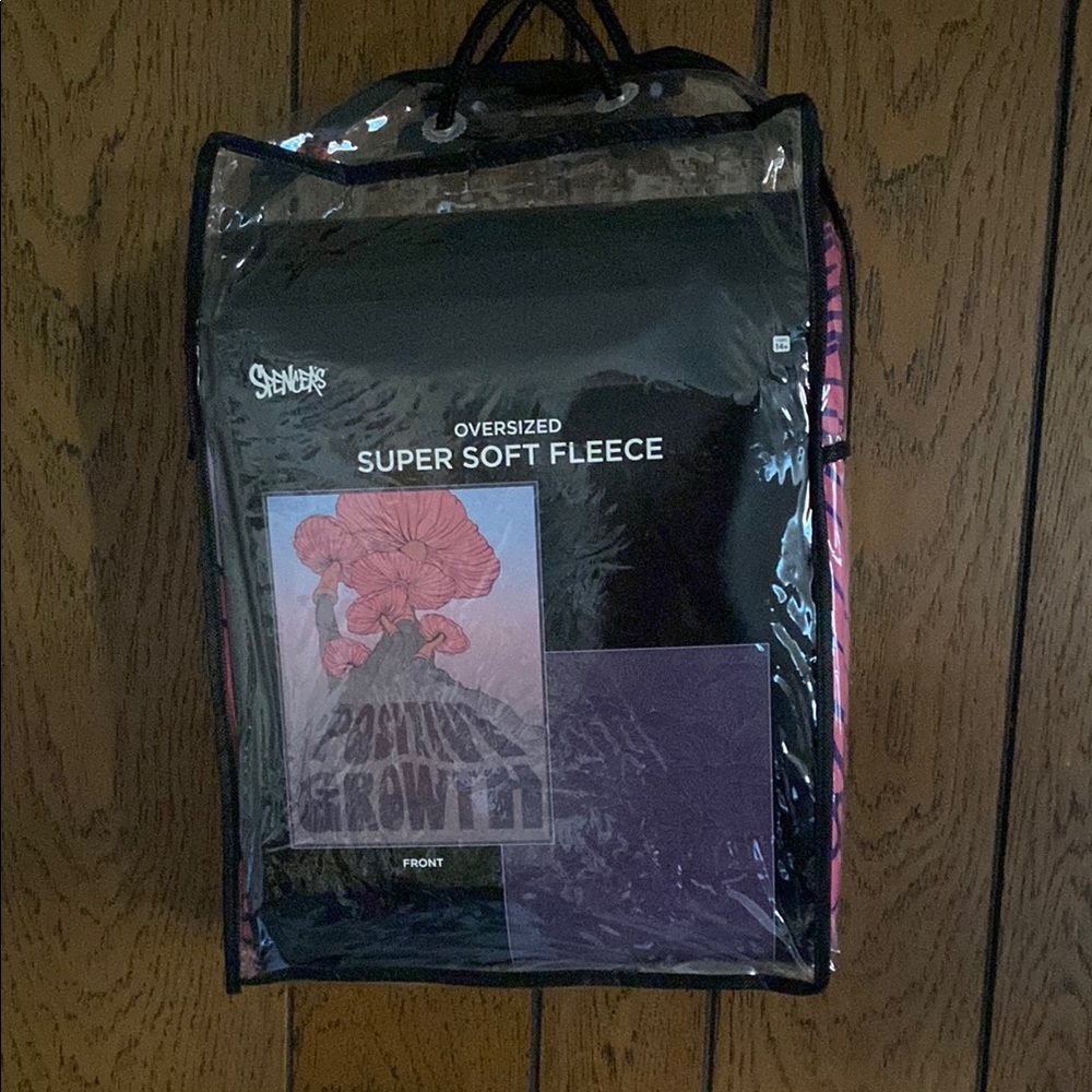 Spencer's “Positive Growth” Mushroom  Fleece Blanket